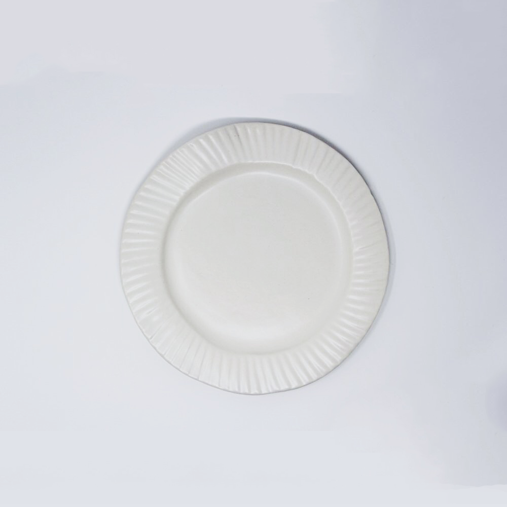 Porcelain Paper Plate, White: SIN ceramics - Handmade in Brooklyn